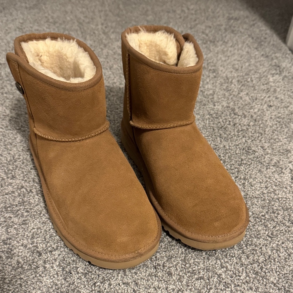 UGG Kids Tan Boots with Cream Lining